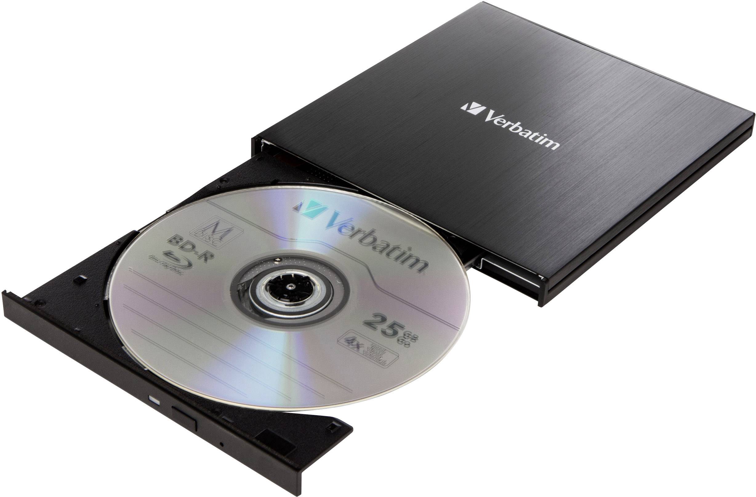 Verbatim External Slimline Blu-ray Brenner Extern Retail Schwarz