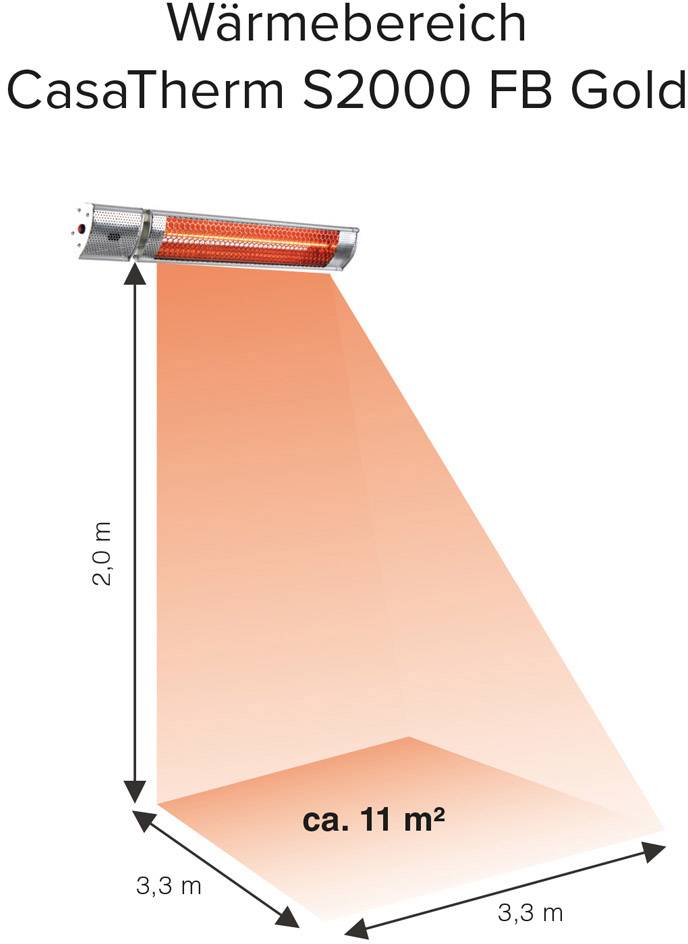 CasaFan S2000 Terrassen-Strahler 2000W 11m² Silber