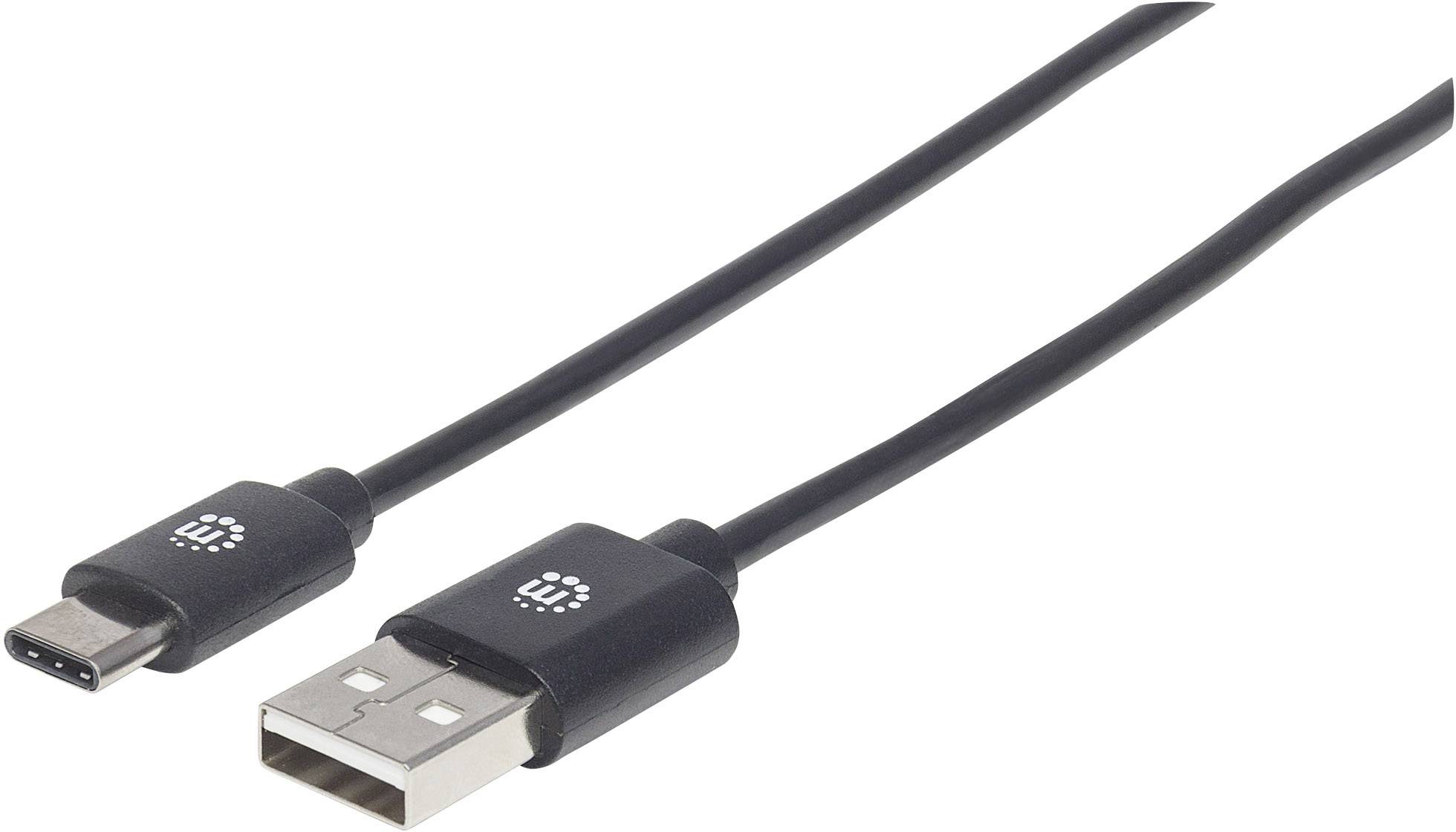 Manhattan USB-Kabel USB 2.0 USB-A Stecker, USB-C® Stecker 0.50 m Schwarz 354912