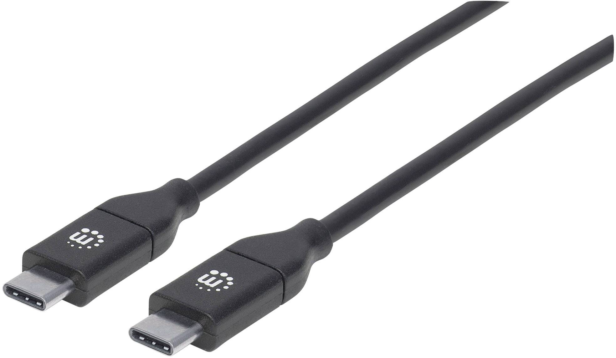 Manhattan USB-Kabel USB 2.0 USB-C® Stecker, USB-C® Stecker 2.00 m Schwarz 355247
