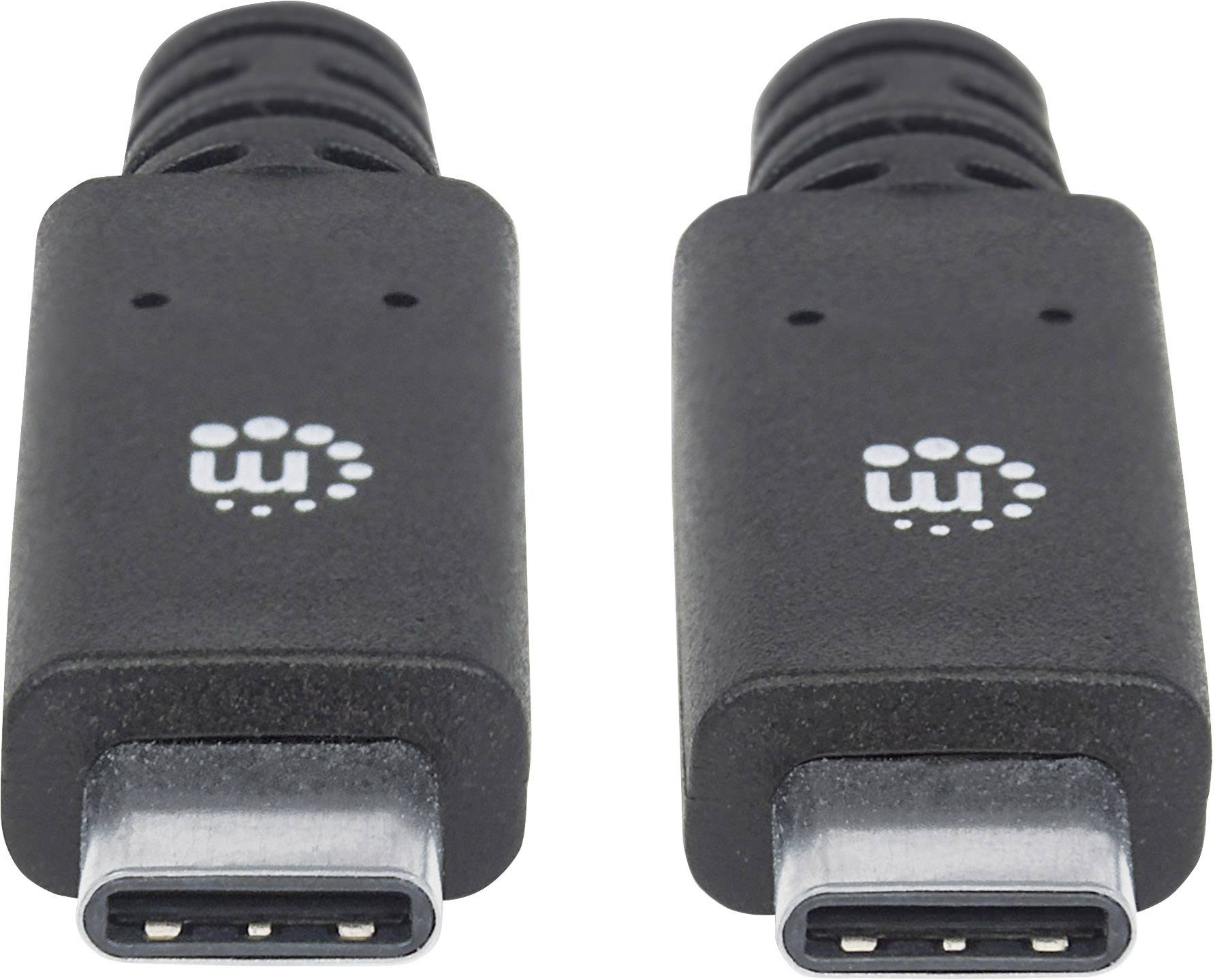 Manhattan USB-Kabel USB 3.2 Gen1 USB-C® Stecker 2.00 m Schwarz 354905