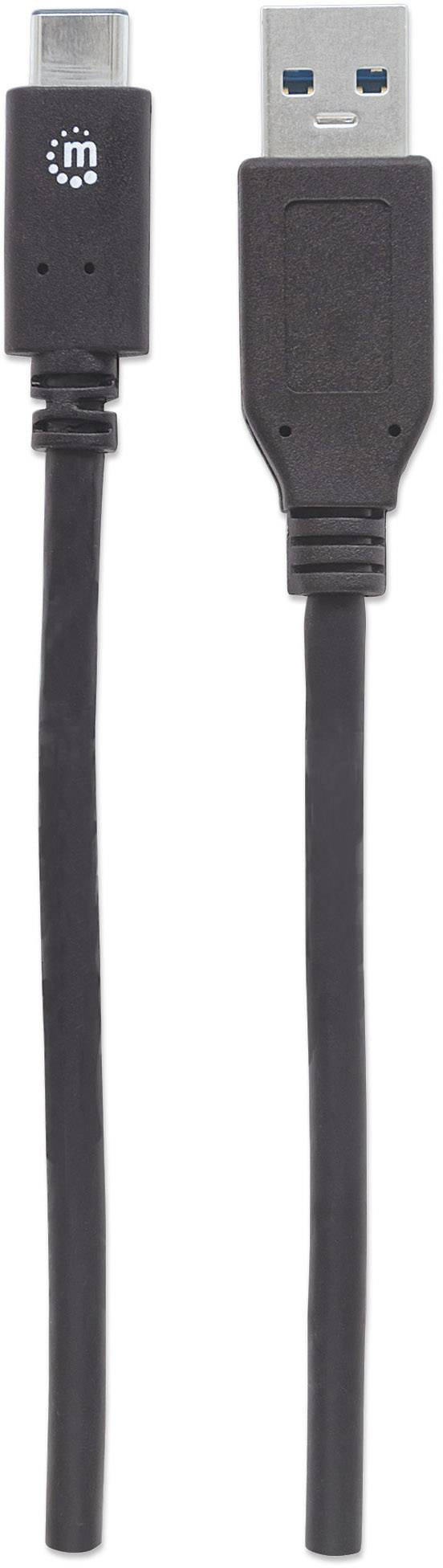 Manhattan USB-Kabel USB 3.2 Gen2 USB-C® Stecker, USB-A Stecker 0.50 m Schwarz 354639