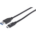 Manhattan USB-Kabel USB 3.2 Gen2 (USB 3.1 Gen2) USB-C® Stecker, USB-A Stecker 0.50m Schwarz 354639