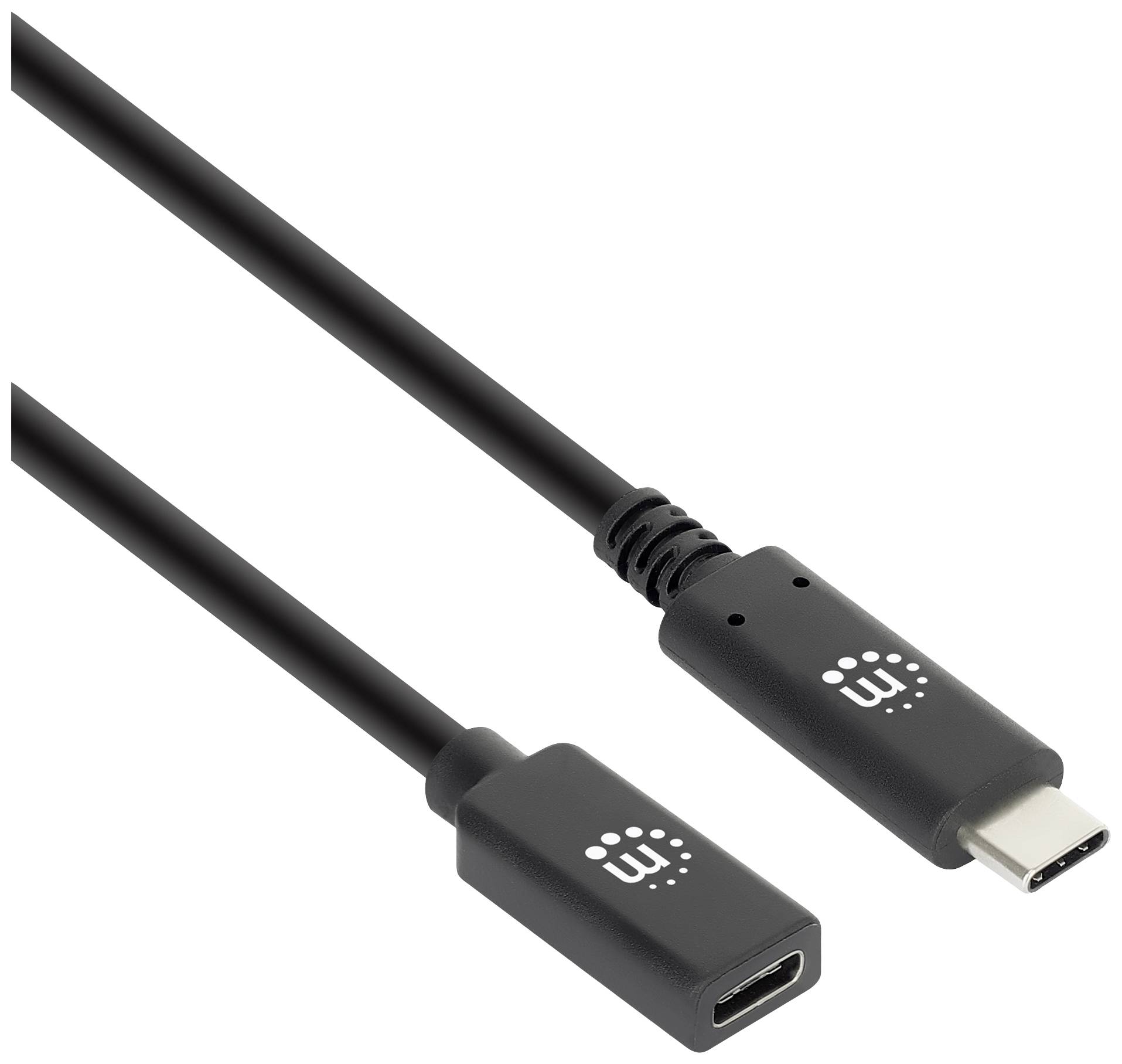 Manhattan USB-Kabel USB 3.2 Gen2 (USB 3.1 Gen2) USB-C® Stecker, USB-C® Buchse 0.50 m Schwarz 355230