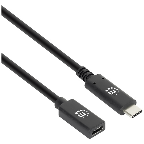 Manhattan USB-Kabel USB 3.2 Gen2 (USB 3.1 Gen2) USB-C™ Stecker, USB-C™ Buchse 50.00cm Schwarz 355230