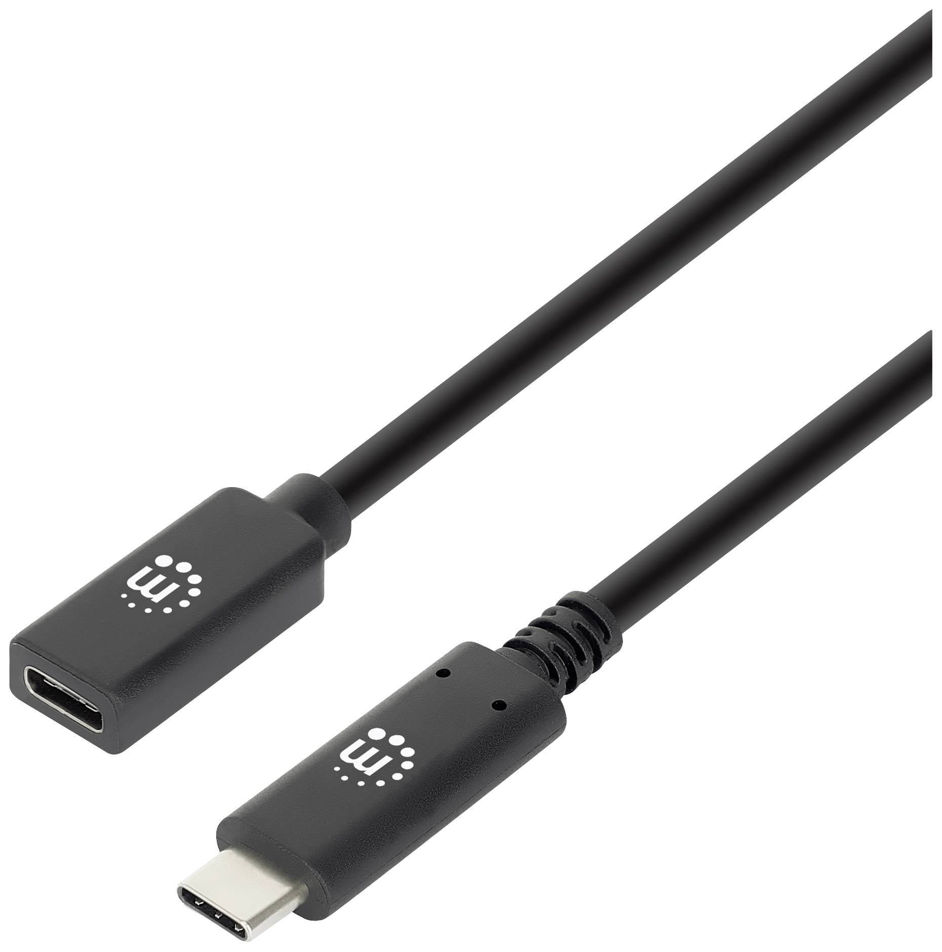 Manhattan USB-Kabel USB 3.2 Gen2 (USB 3.1 Gen2) USB-C® Stecker, USB-C® Buchse 0.50 m Schwarz 355230