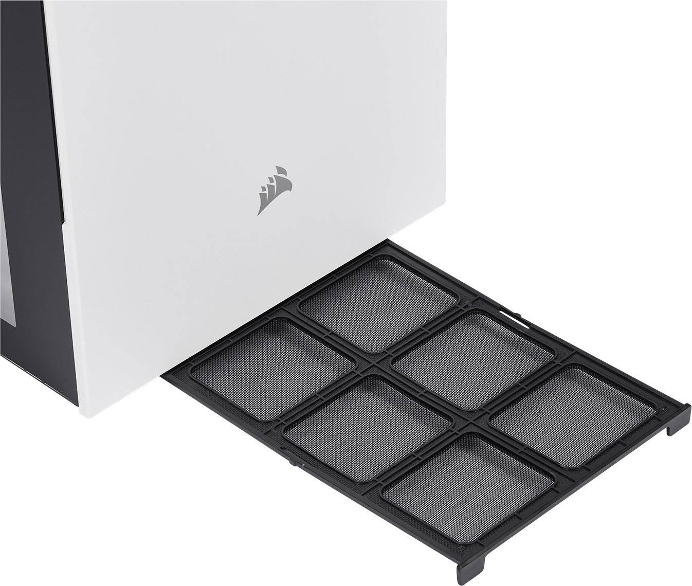 Corsair Carbide 678C Tempered Glass Midi-Tower PC-Gehäuse Weiß 3 vorinstallierte Lüfter, gedämmt, Seitenfenster, Staubfilter