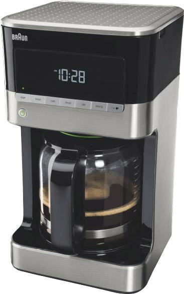 Braun PurAroma 7 KF 7120 Kaffeemaschine Edelstahl, Schwarz Fassungsvermögen Tassen=12 Timerfunktion, Glaskanne