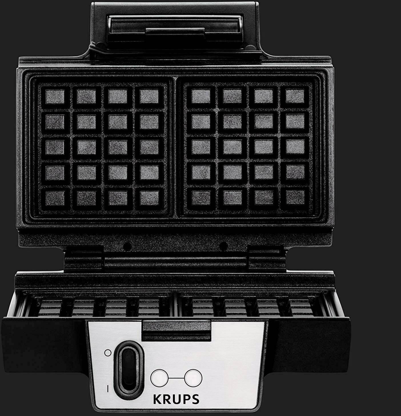 Krups FDK251 Waffeleisen Schwarz, Edelstahl