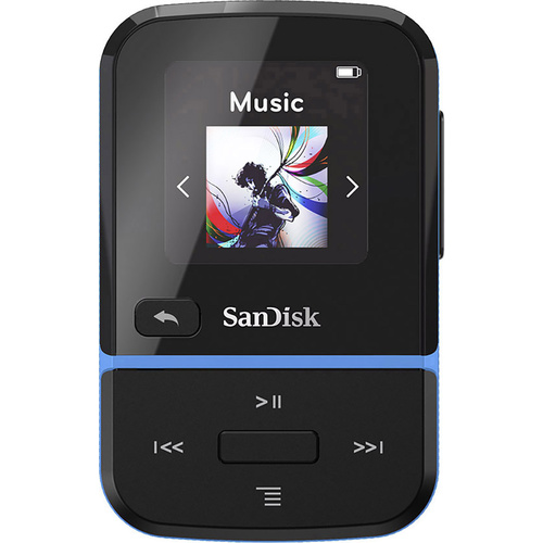 SanDisk Clip Sport Go MP3-Player 16 GB Blau Befestigungsclip, FM Radio, Sprachaufnahme