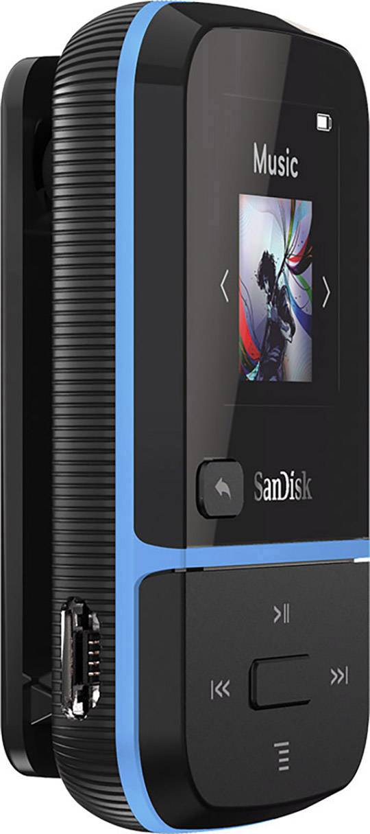 SanDisk Clip Sport Go MP3-Player 16 GB Blau Befestigungsclip, FM Radio, Sprachaufnahme