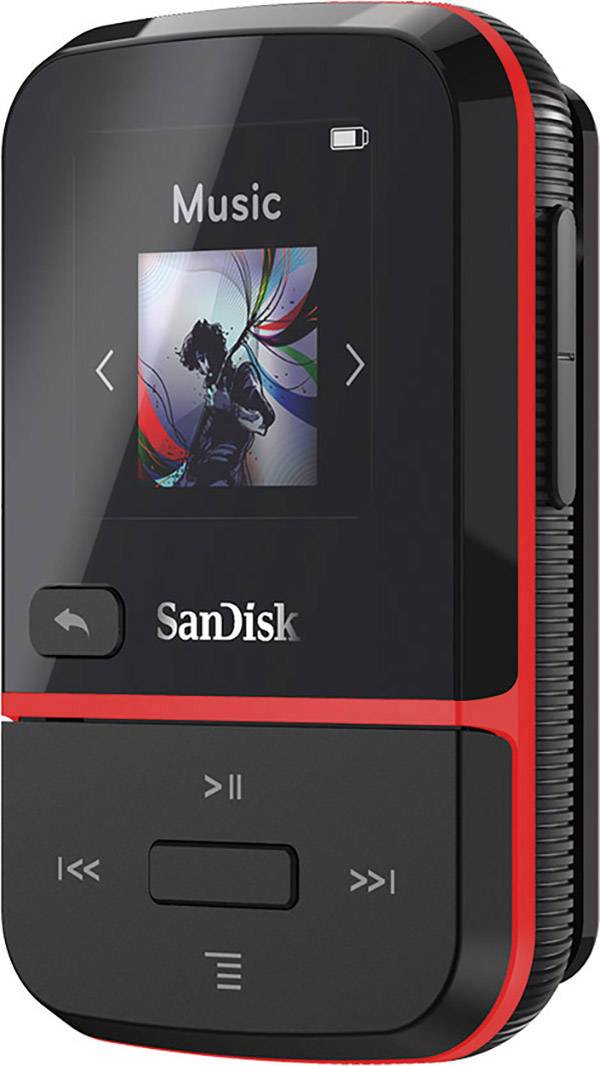 SanDisk Clip Sport Go MP3-Player 16 GB Rot Befestigungsclip, FM Radio, Sprachaufnahme