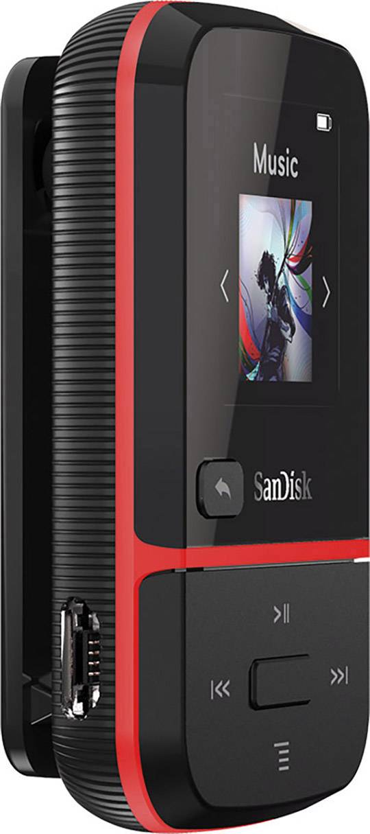SanDisk Clip Sport Go MP3-Player 16 GB Rot Befestigungsclip, FM Radio, Sprachaufnahme