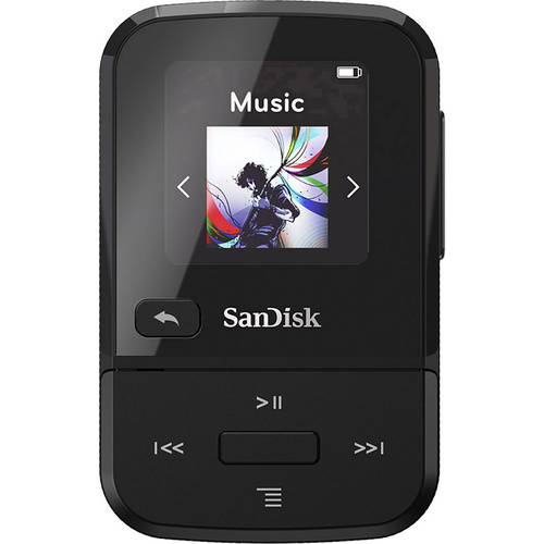 SanDisk Clip Sport Go MP3-Player 32GB Schwarz Befestigungsclip, FM Radio, Sprachaufnahme