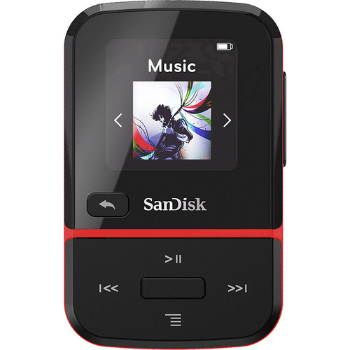 SanDisk Clip Sport Go MP3-Player 32 GB Rot Befestigungsclip, FM Radio, Sprachaufnahme