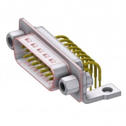 DTS15PYC/2M46UNB5 D-SUB Stecker 90° Polzahl: 15 Löten, Pins 1St.