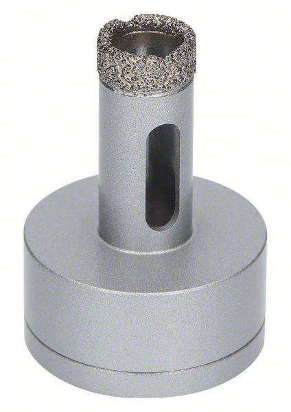 Ein silberner Bohrkopf mit einer diamantbeschichteten Spitze, geeignet für präzises Bohren in harte Materialien.