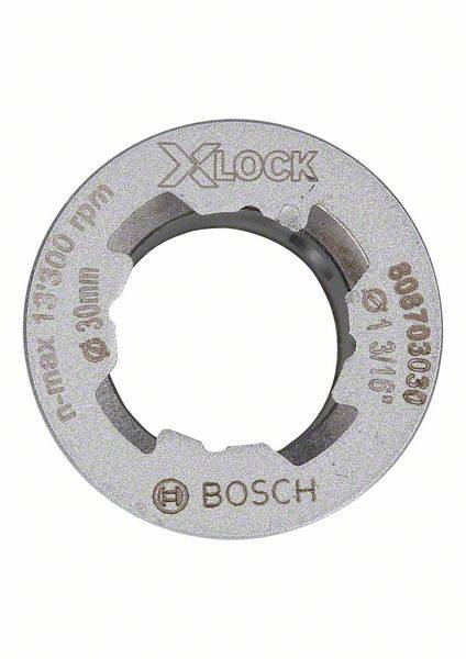 Metallschleifscheibe mit 'X-LOCK' Befestigungssystem von Bosch, maximal 13.400 U/min, Durchmesser 30 mm.