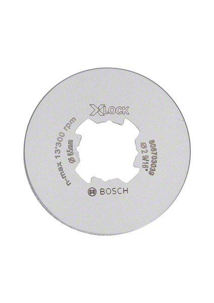Scheibe mit X-LOCK-Aufnahme und Angaben zu Umdrehungsgeschwindigkeit und Größe. Firmenlogo und Markenname 'BOSCH' sichtbar.