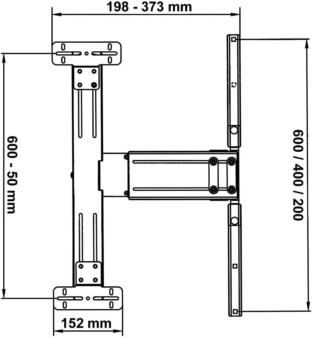 My Wall HZ10L Lautsprecher-Wandhalterung Starr, Ausziehbar Schwarz 1St.