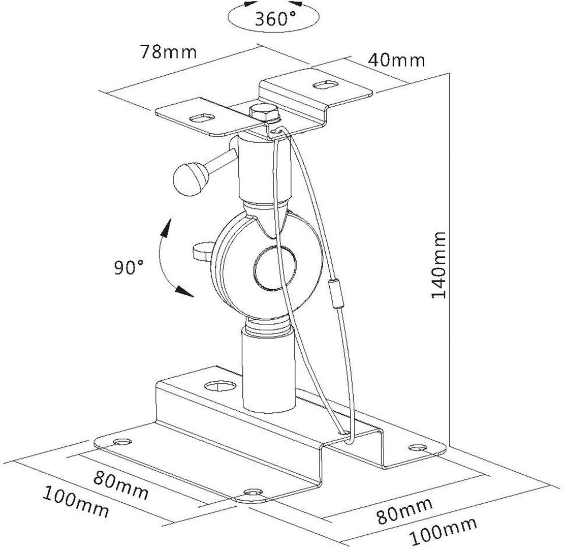 My Wall HB1AL Lautsprecher-Wandhalterung Drehbar, Neigbar Schwarz 2St.