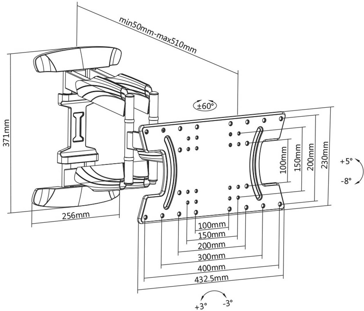 My Wall HL31L TV-Wandhalterung Neigbar, Schwenkbar, Variabler Wandabstand Neigbar+Schwenkbar, Rotierbar