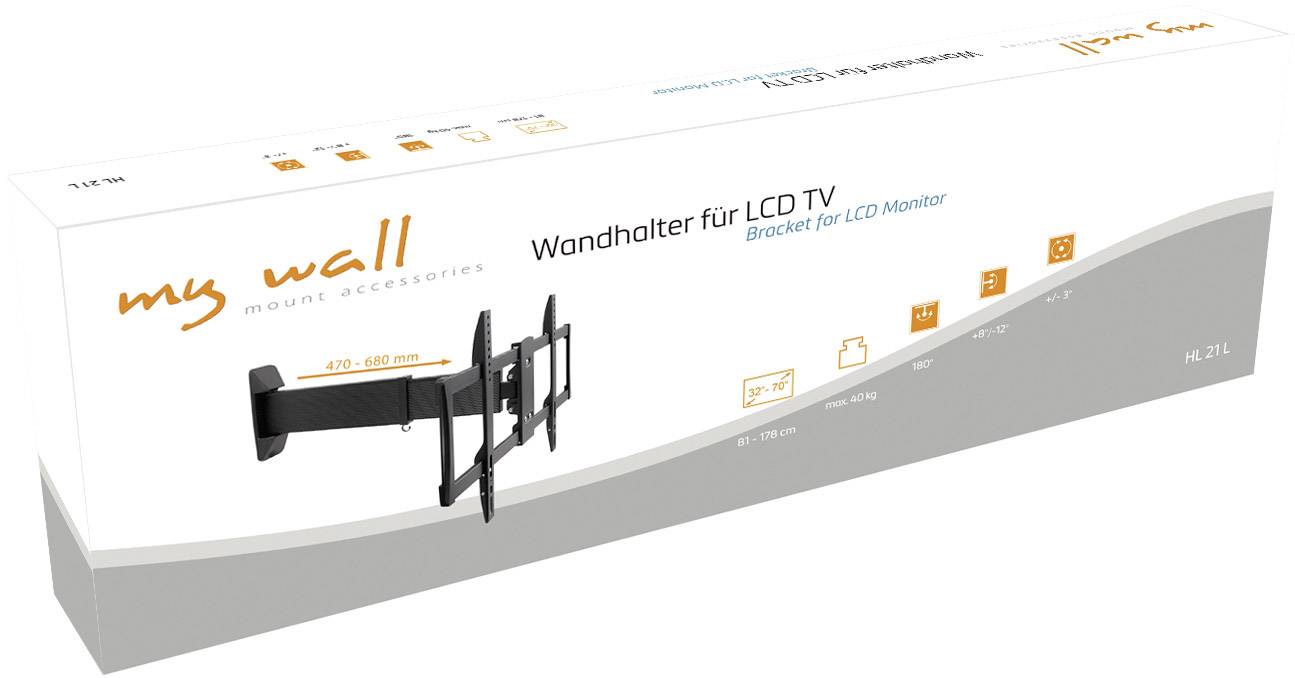 My Wall HL21L TV-Wandhalterung Ausziehbar, Neigbar, Schwenkbar, Variabler Wandabstand 81,3cm (32") - 177,8cm (70") Ausziehbar