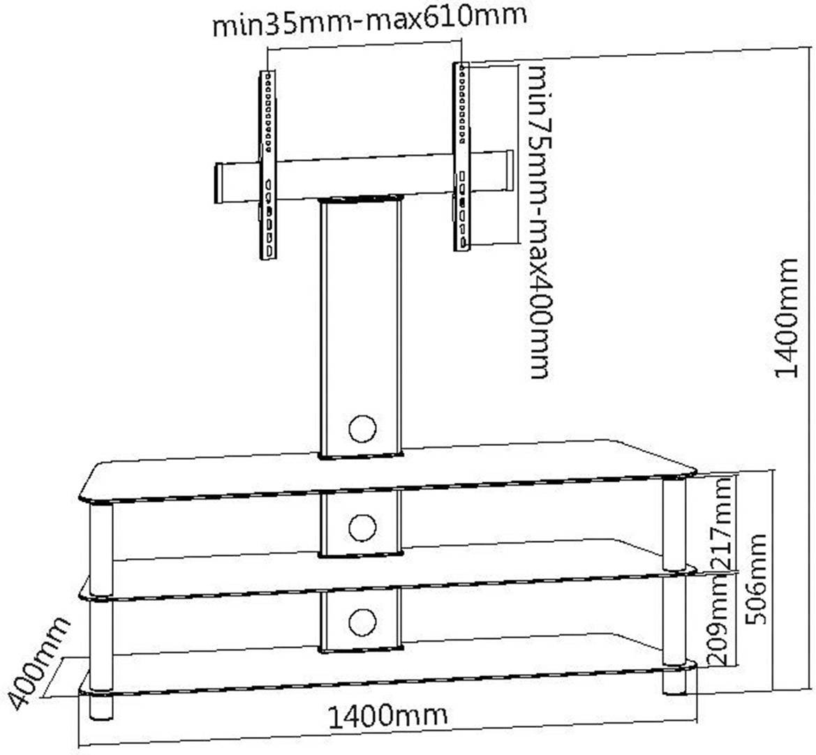 My Wall HM2L TV-Standfuß 81,3 cm (32") - 177,8 cm (70") Bodenständer, Neigbar, Stand, Starr
