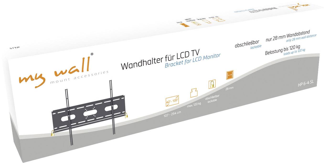 My Wall HP6-4SL TV-Wandhalterung Mit Diebstahlschutz 106,7 cm (42") - 254,0 cm (100") Starr
