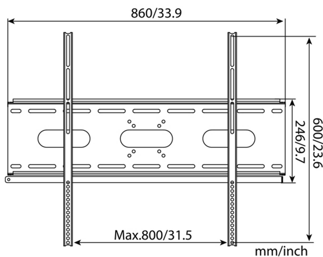My Wall HP6-4SL TV-Wandhalterung 106,7 cm (42") - 254,0 cm (100") Starr Mit Diebstahlschutz