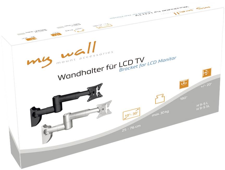 My Wall H9-5SL TV-Wandhalterung Variabler Wandabstand 25,4 cm (10") - 76,2 cm (30") Neigbar, Schwenkbar