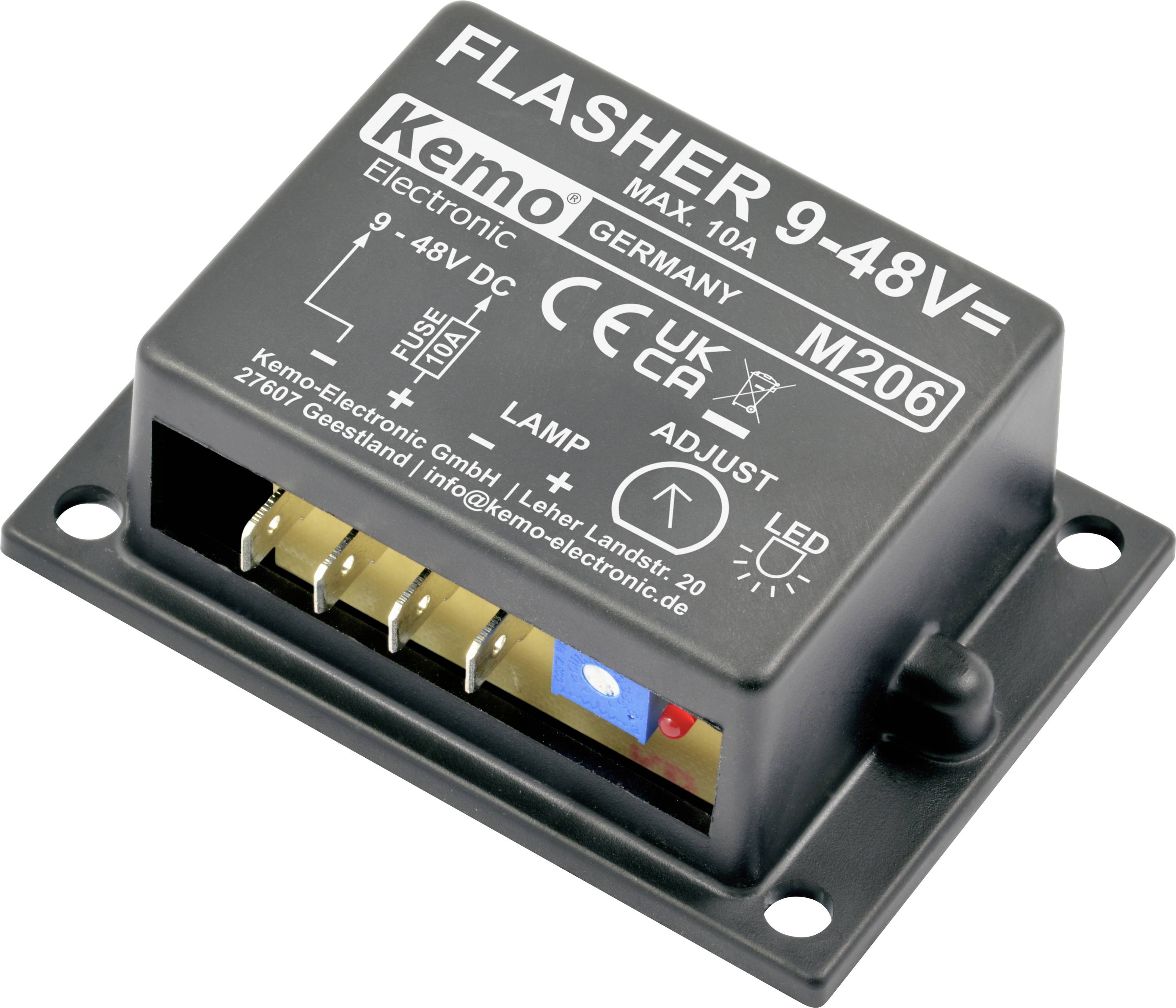 Kemo M206 Blinklicht Bausatz Ausführung (Bausatz/Baustein): Fertiggerät 9 V/DC, 48 V/DC