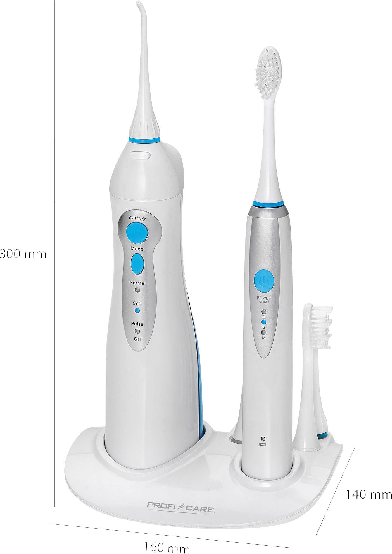 Profi-Care PC-DC 3031 330310 Elektrische Zahnbürste, Munddusche Schallzahnbürste Weiß