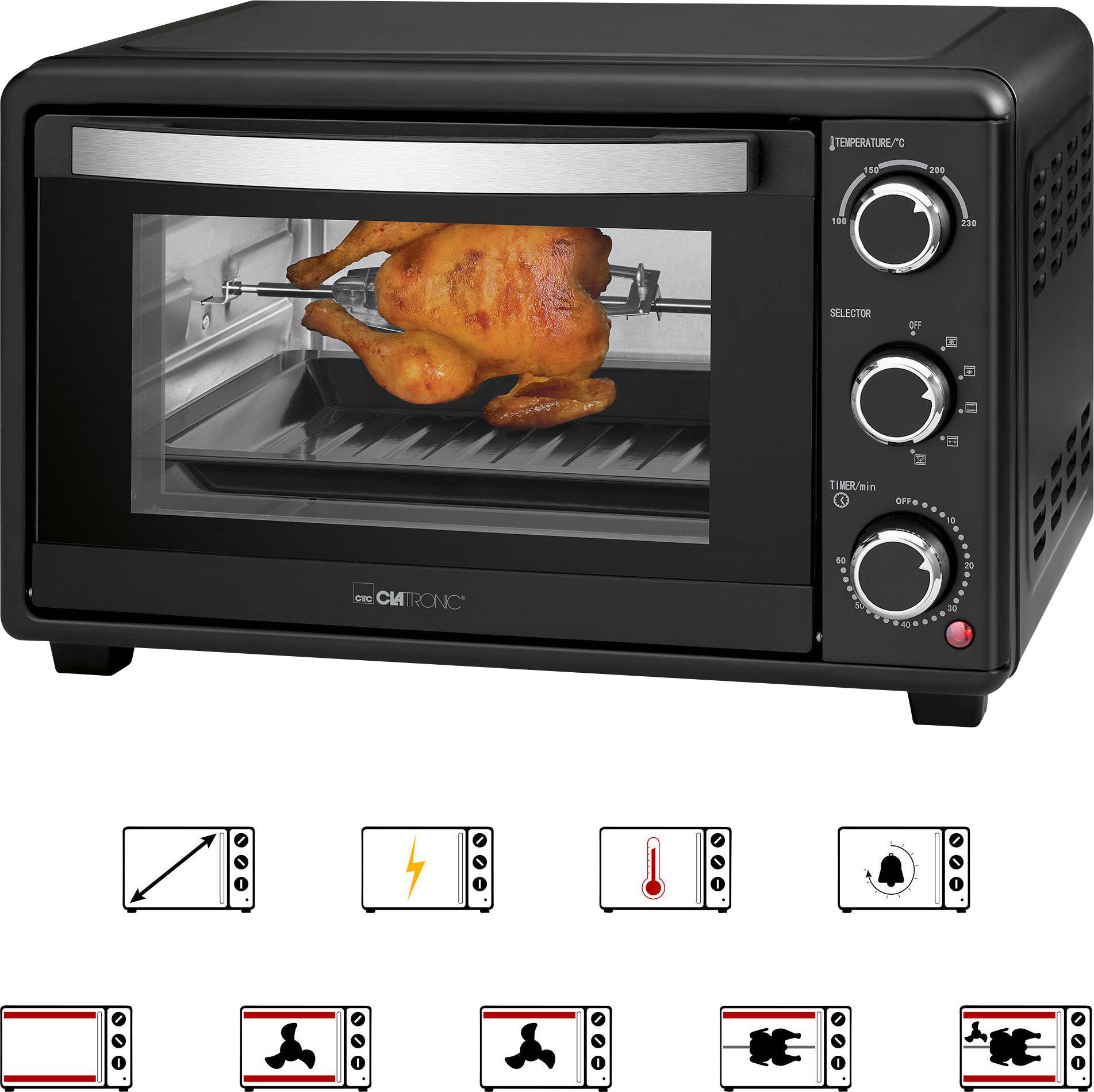 Clatronic MBG 3727 Minibackofen Heißluft-Funktion 25 l