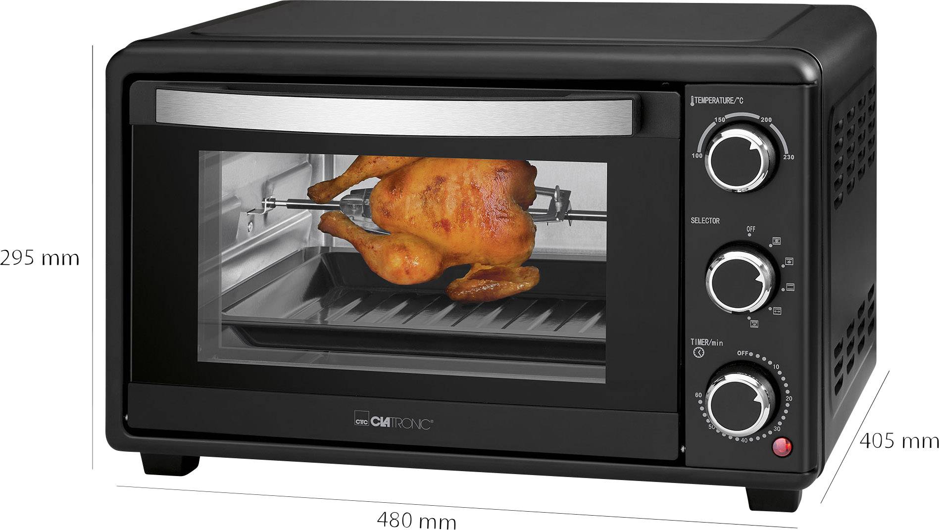 Clatronic MBG 3727 Minibackofen Heißluft-Funktion 25 l