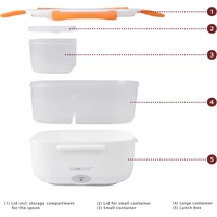 Clatronic LB 3719 263890 Elektrische Lunchbox Weiß, Orange Clatronic LB 3719 263890 Elektrische Lunchbox Weiß, Orange