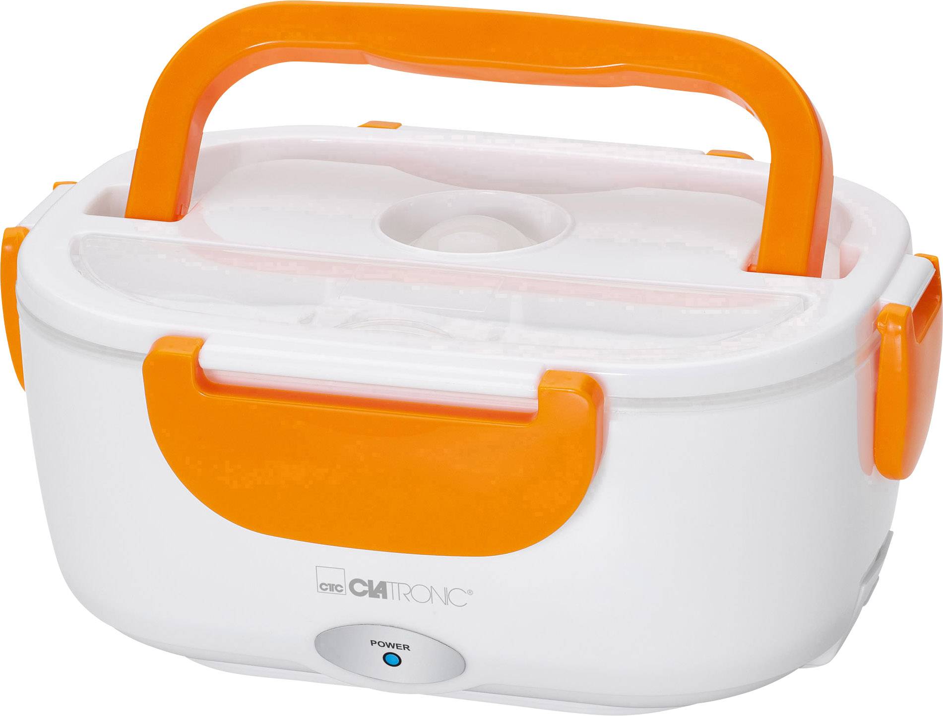 Clatronic LB 3719 263890 Elektrische Lunchbox Weiß, Orange