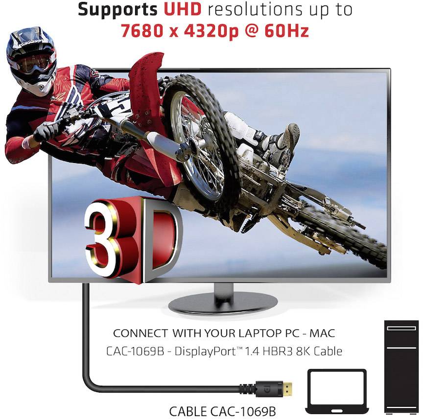 Club3D DisplayPort Anschlusskabel DisplayPort Stecker, DisplayPort Stecker 4.00 m Schwarz CAC-1069B