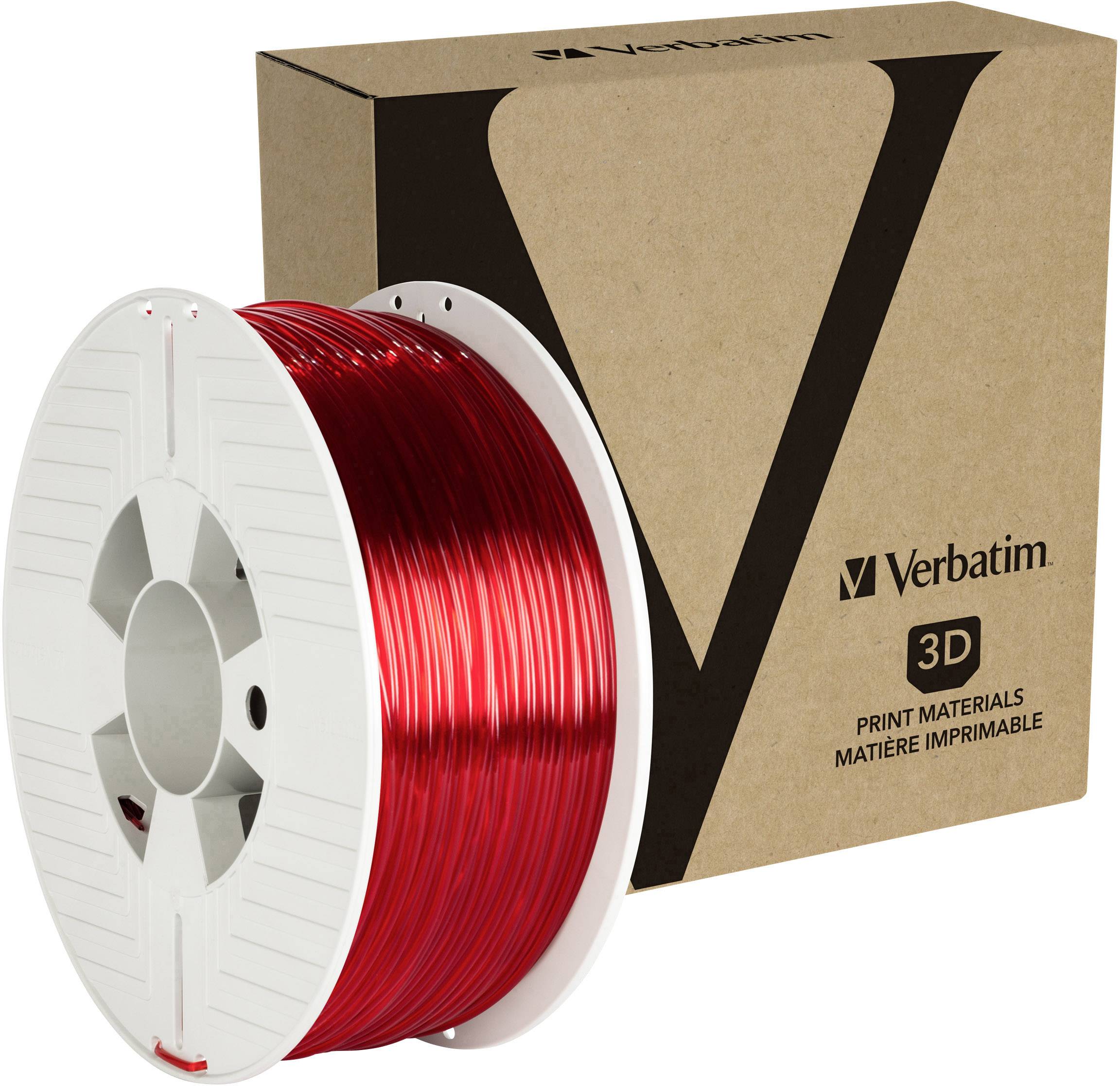 Verbatim 55062 Filament PETG 2.85 mm 1 kg Rot (transparent) 1 St.