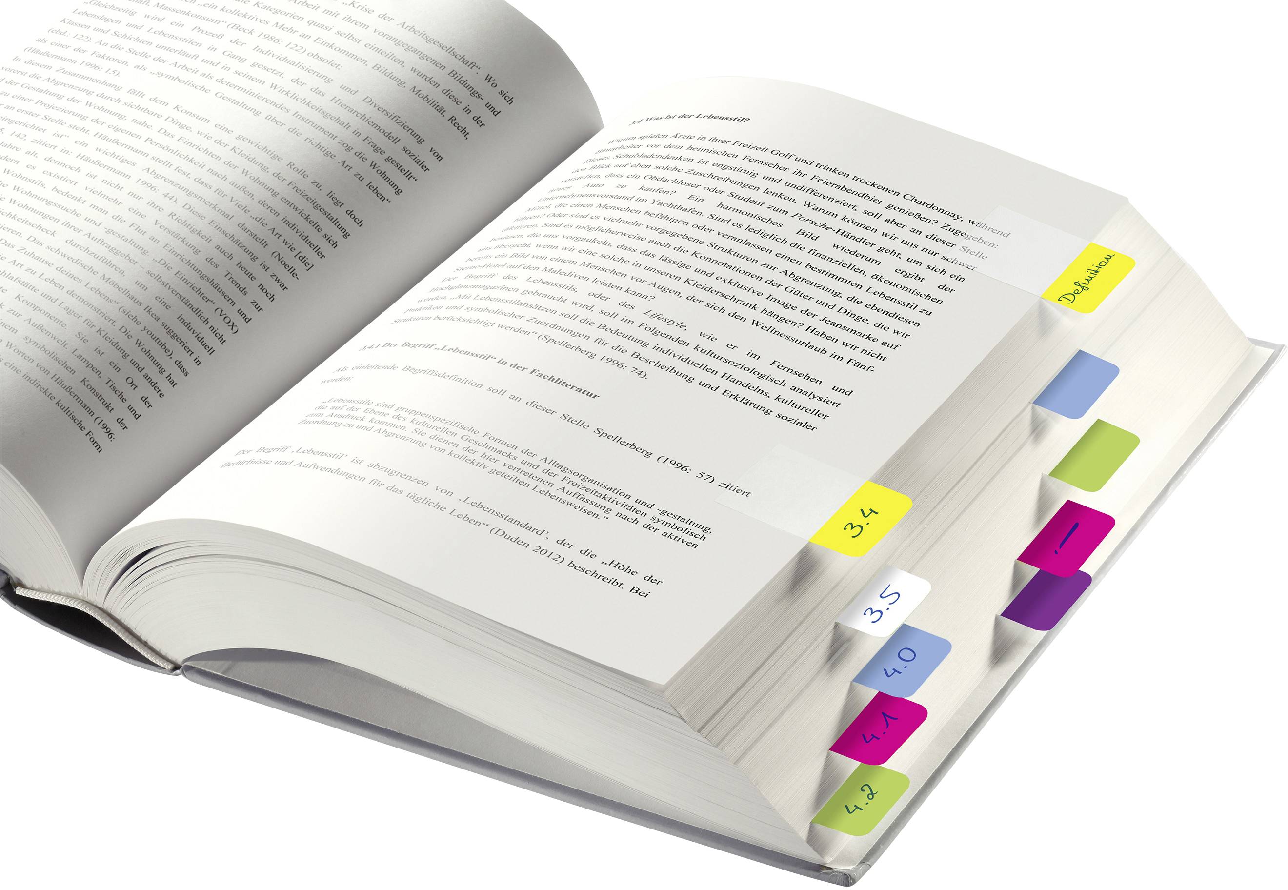 Sigel Haftmarker HN203 Grün, Gelb, Pink, Blau, Violett, Weiß