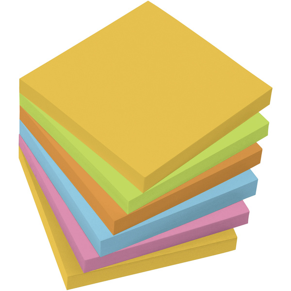 Sigel Haftnotiz MU120 75mm x 75mm Gelb, Grün, Orange, Blau, Pink 100 Blatt