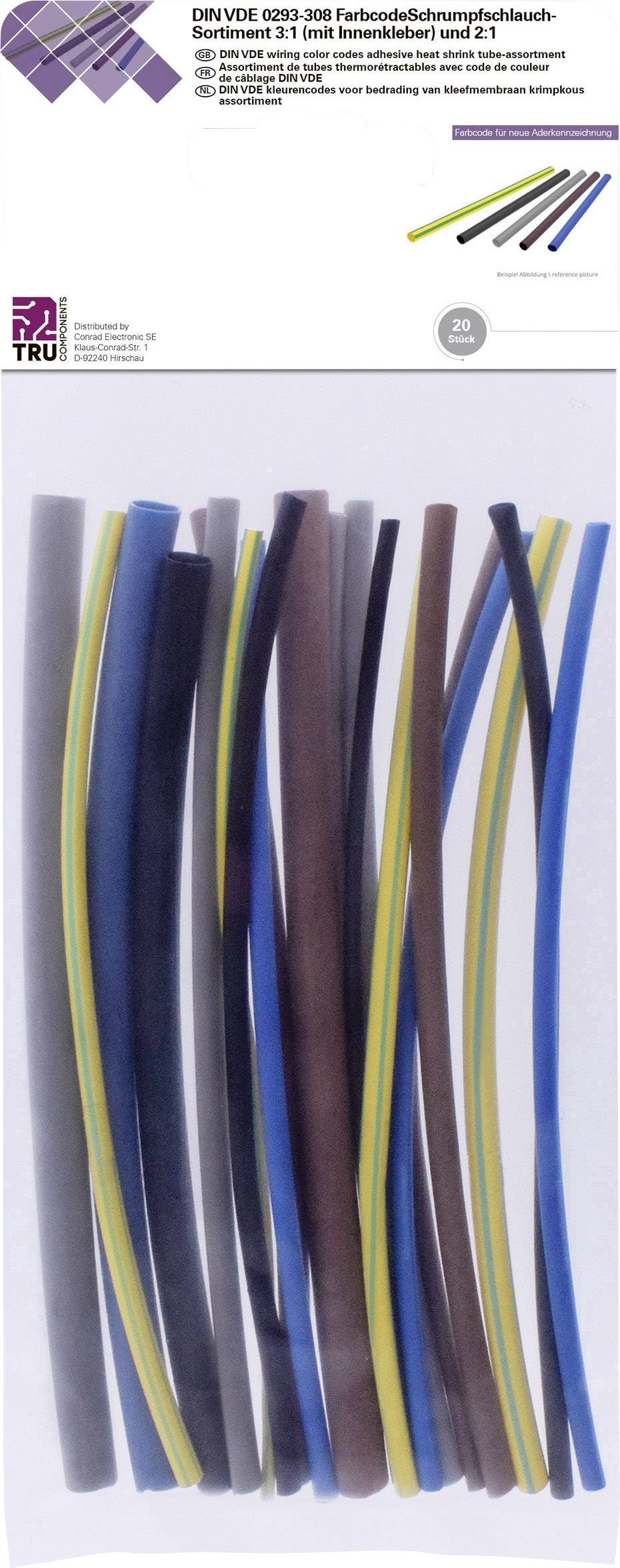 Abbildung von Farbkodierungen und technischen Informationen für Kabel gemäß DIN VDE 0293:2016.