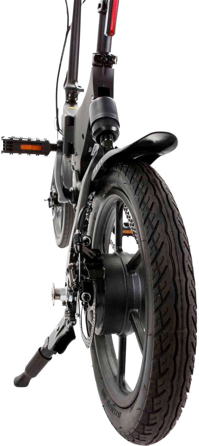 SXT Scooters VELOX E-Bike mit Trittantrieb Schwarz Lithium 36V 5.2Ah Rahmen klappbar, mit herausnehmbaren Akku