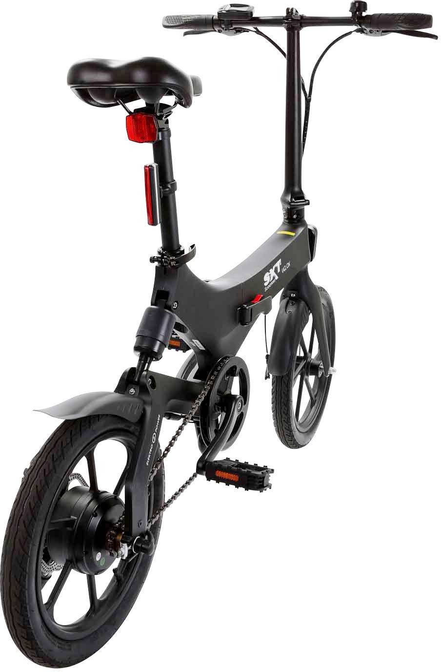 SXT Scooters VELOX E-Bike mit Trittantrieb Schwarz Lithium 36V 5.2Ah Rahmen klappbar, mit herausnehmbaren Akku