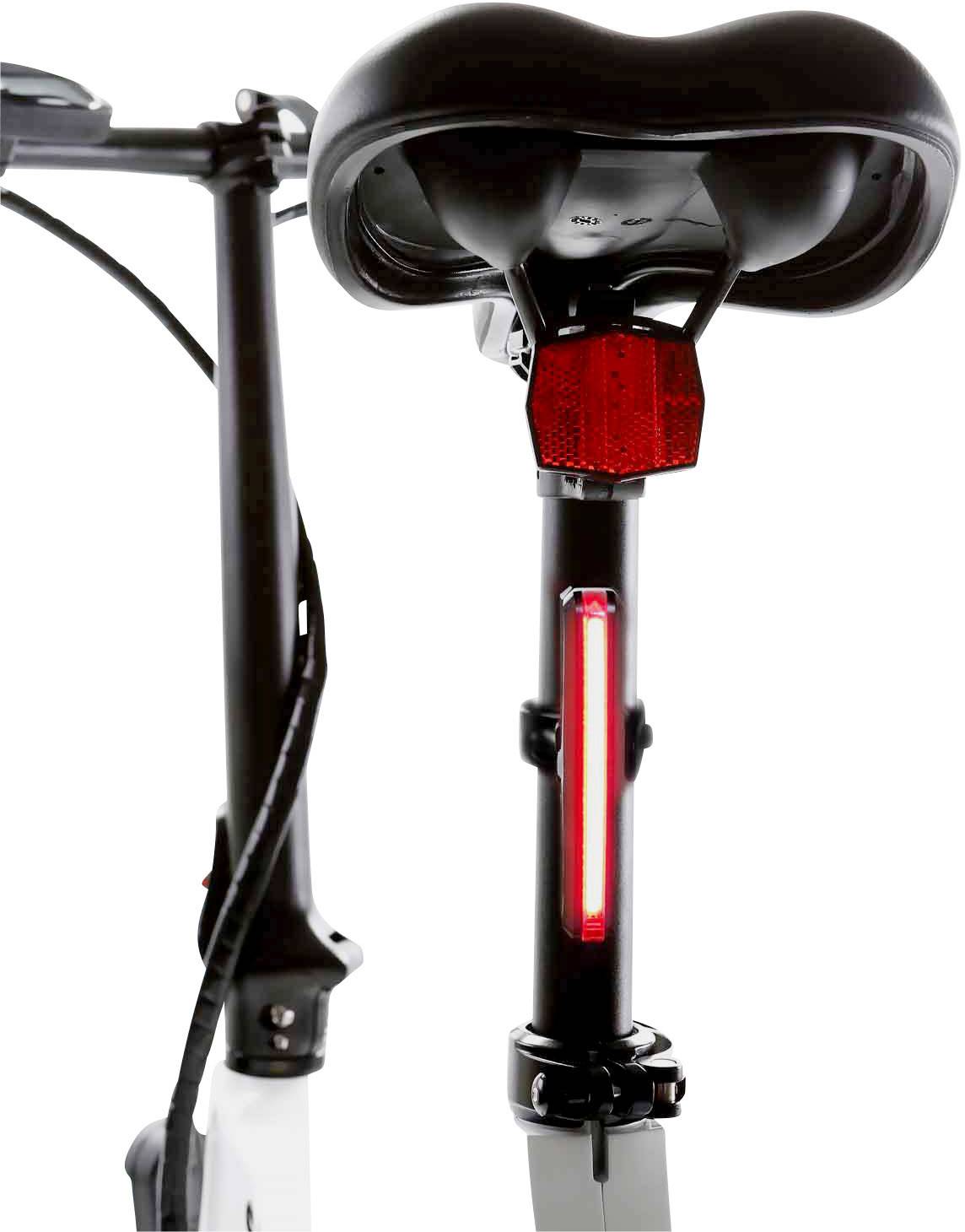 SXT Scooters VELOX E-Bike mit Trittantrieb Weiß Lithium 36V 5.2Ah mit herausnehmbaren Akku, Rahmen klappbar