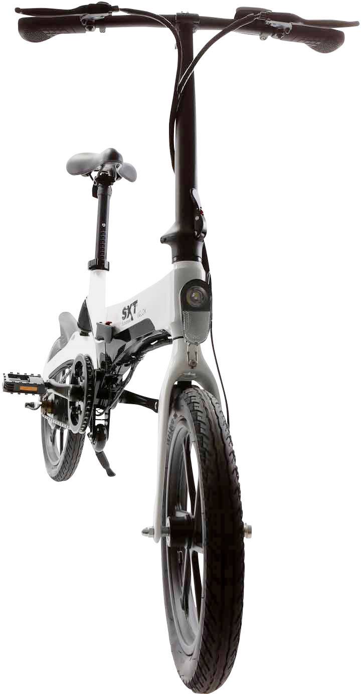 SXT Scooters VELOX E-Bike mit Trittantrieb Weiß Lithium 36V 5.2Ah mit herausnehmbaren Akku, Rahmen klappbar