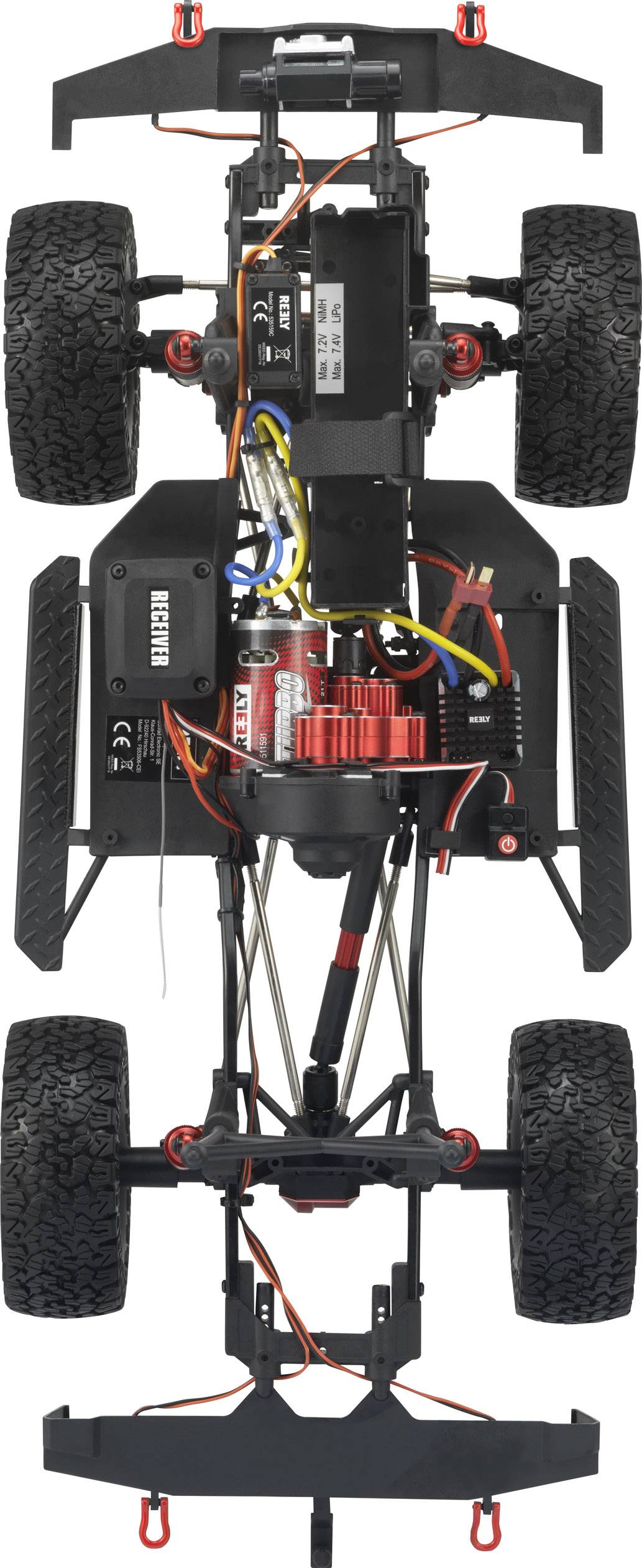 Reely Free Men Pro Brushed 1:10 RC Modellauto Elektro Crawler Allradantrieb (4WD) 100% RtR 2,4GHz inkl. Akku, Ladegerät und