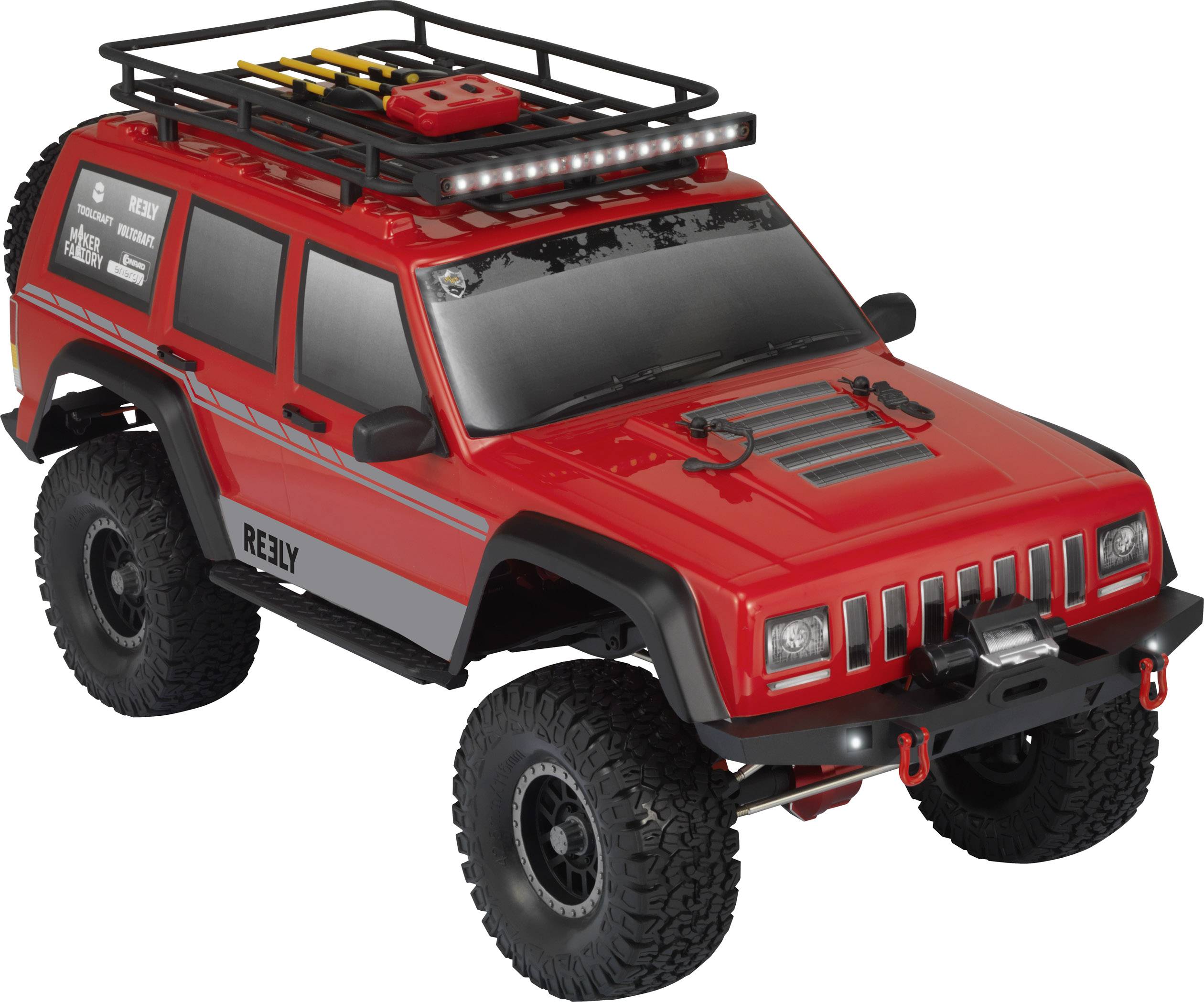Reely Free Men Pro Brushed 1:10 RC Modellauto Elektro Crawler Allradantrieb (4WD) 100% RtR 2,4GHz inkl. Akku, Ladegerät und