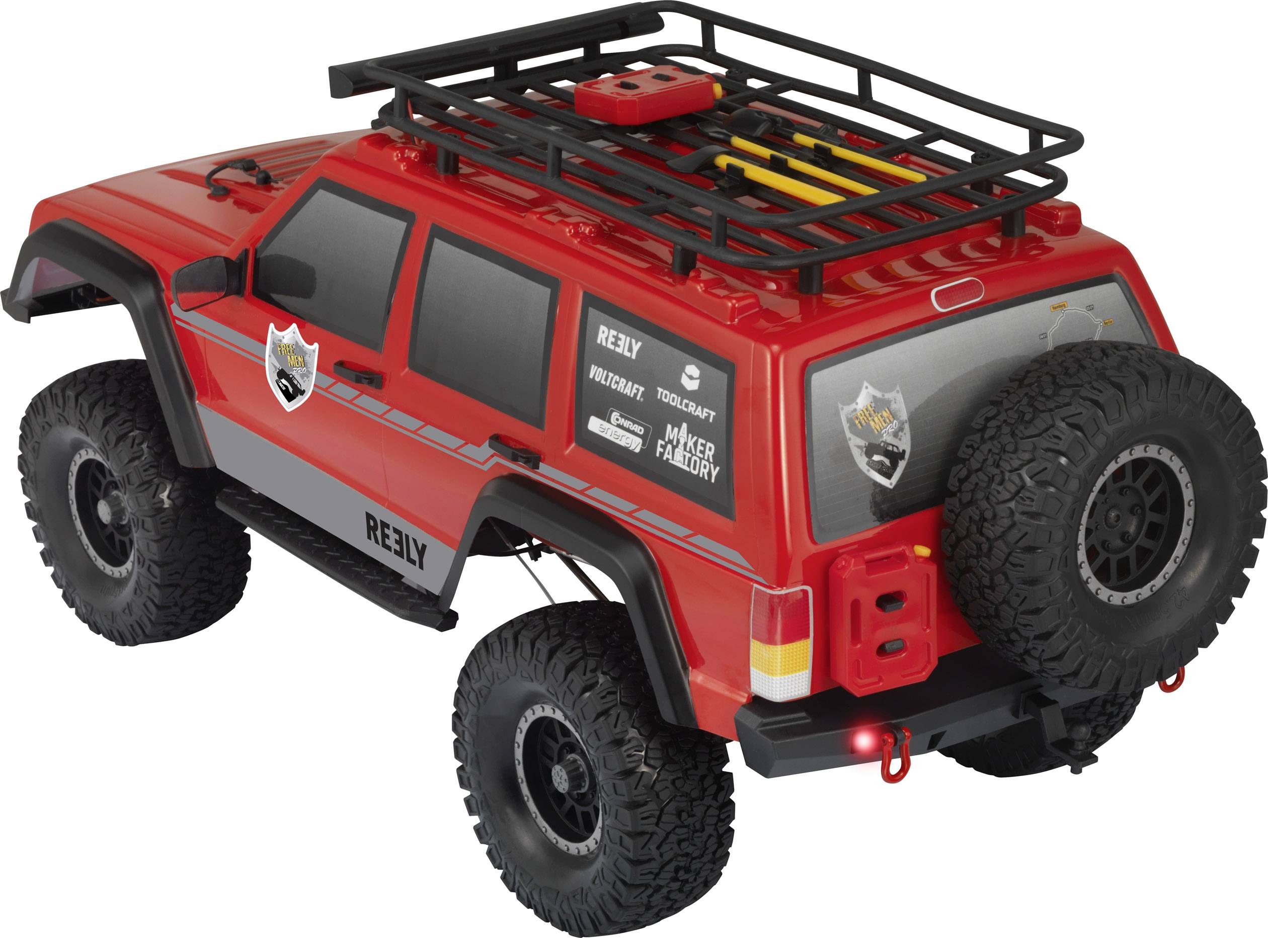 Reely Free Men Pro Brushed 1:10 RC Modellauto Elektro Crawler Allradantrieb (4WD) 100% RtR 2,4GHz inkl. Akku, Ladegerät und