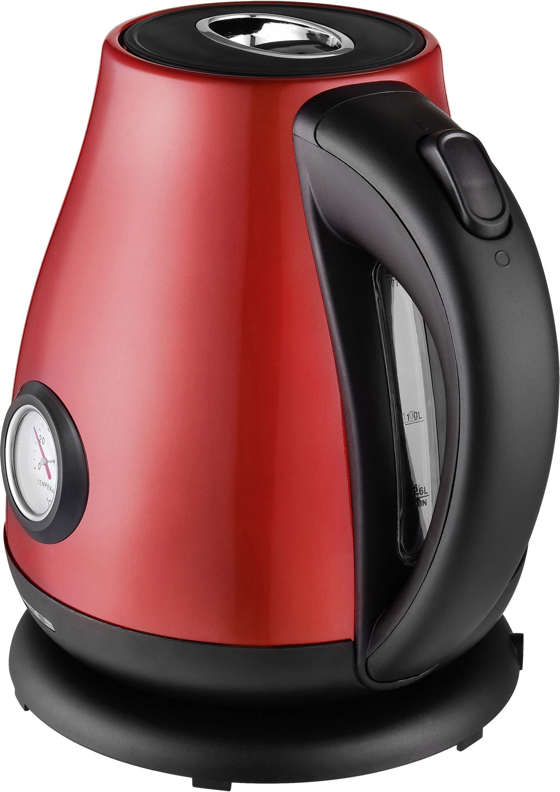 TKG Team Kalorik TKG JK 3002 Wasserkocher schnurlos Rot, Rot (metallic), Rot